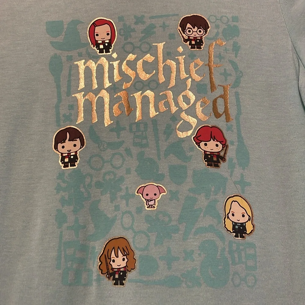 Harry Potter girls short sleeve tee junior size L/XL good condition light blue - Picture 8 of 12